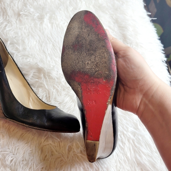 Christian Louboutin Wedge Black Shoes - Picture 3 of 14